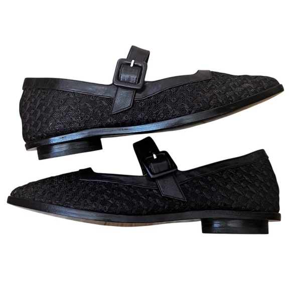 Zou Xou Black Mesh Mary Jane Eugenia Shoes Size 9 - Picture 1 of 14